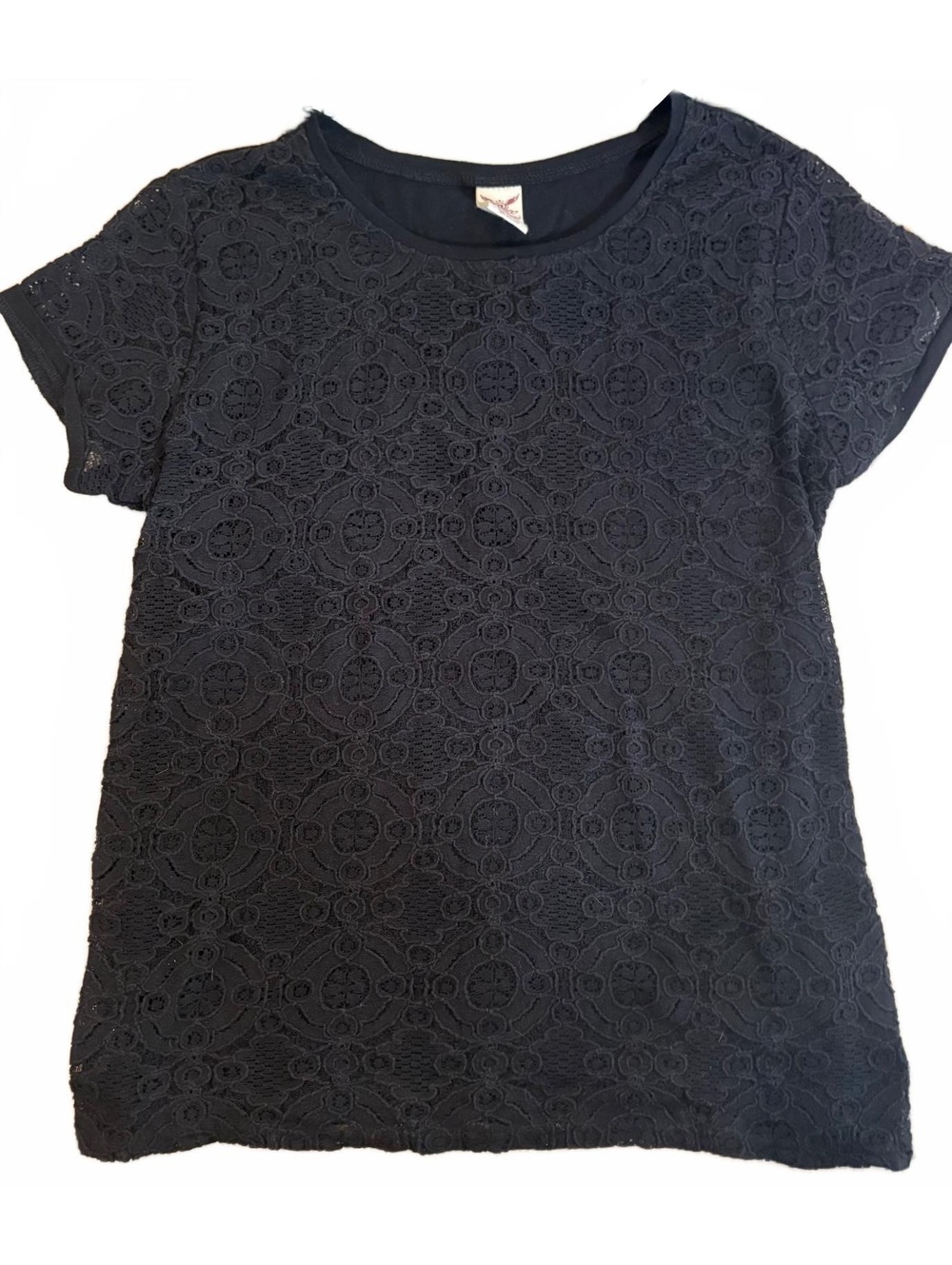 Gothic Cathedral Inspired Lace Tee Shirt - woman’s large